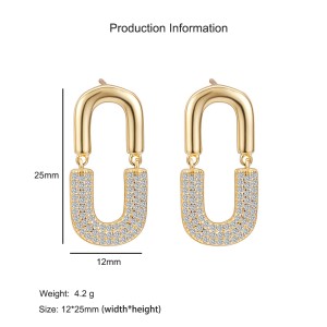 925 Sterling Silver Oval Zircon Stud Earring 40200622 925 Sterling Silver Oval Zircon Stud Earring 40200622