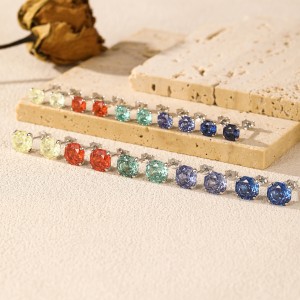 925 Sterling Silver White Octagon Rose Cut Stud Earring 40200623 925 Sterling Silver White Octagon Rose Cut Stud Earring 40200623