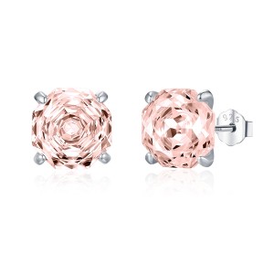 925 Sterling Silver Light Champagne Octagon Rose Cut Stud Earring 40200626 925 Sterling Silver Light Champagne Octagon Rose Cut Stud Earring 40200626