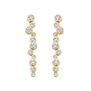 925 Sterling Silver Pave CZ Irregular Circle Stud Earring 40200628