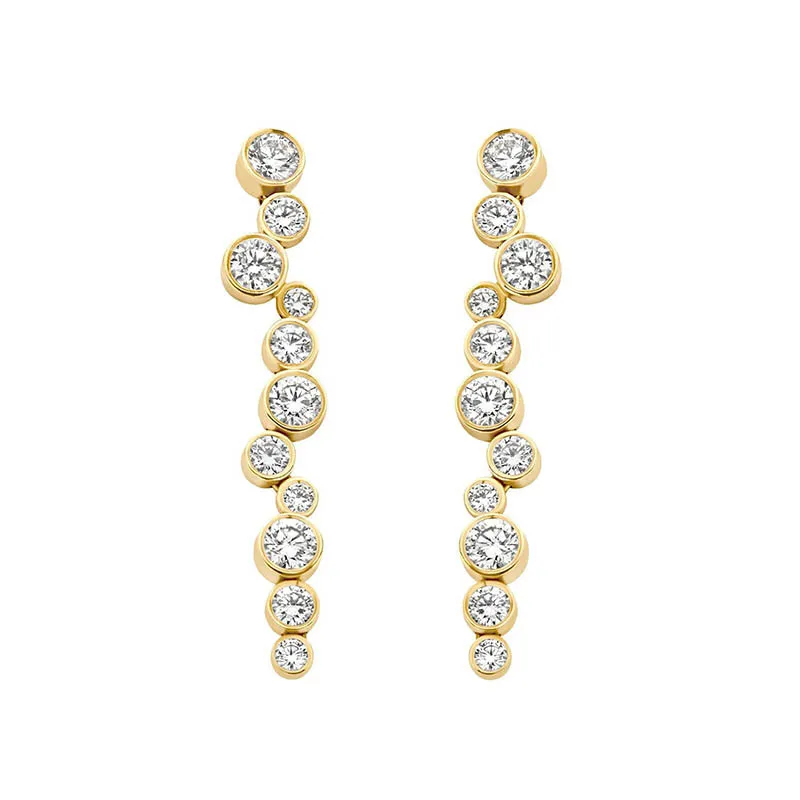 925 Sterling Silver Pave CZ Irregular Circle Stud Earring 40200628