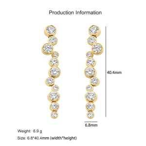 925 Sterling Silver Pave CZ Irregular Circle Stud Earring 40200628