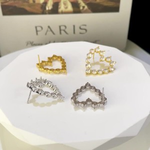 925 Sterling Silver Micro-Pave CZ Heart Stud Earring 40200635