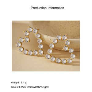 925 Sterling Silver Micro-Pave CZ Heart Stud Earring 40200635