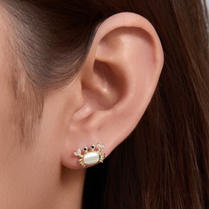 925 Sterling Silver CZ Nautical Crab Stud Earrings 40200638