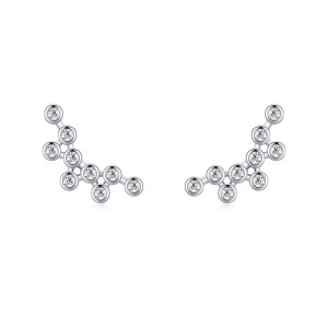 925 Sterling Silver Bubble Zircon Stud Earring 40200648