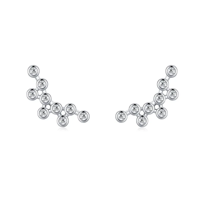 925 Sterling Silver Bubble Zircon Stud Earring 40200648