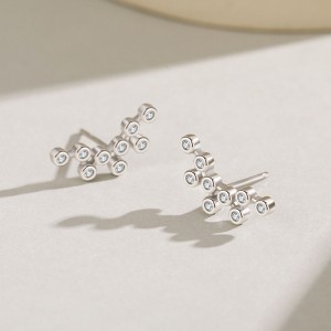 925 Sterling Silver Bubble Zircon Stud Earring 40200648