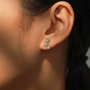 925 Sterling Silver Enamel Lizard Stud Earring 40200653