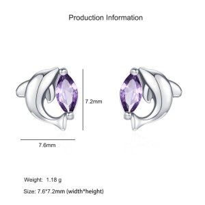 925 Sterling Silver Dolphin Stud Earring 40200655 925 Sterling Silver Dolphin Stud Earring 40200655