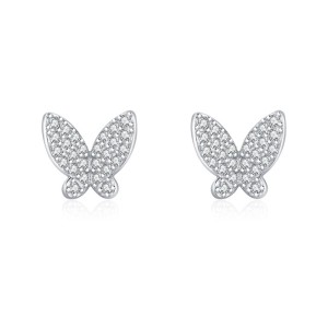 925 Sterling Silver Zircon Butterfly Stud Earring 40200656 925 Sterling Silver Zircon Butterfly Stud Earring 40200656