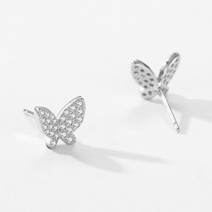 925 Sterling Silver Zircon Butterfly Stud Earring 40200656 925 Sterling Silver Zircon Butterfly Stud Earring 40200656