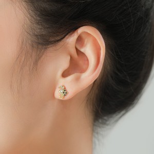 925 Sterling Silver Zircon Seahorse Stud Earring 40200657