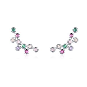 925 Sterling Silver Rainbow Zircon Bubble Stud Earring 40200666