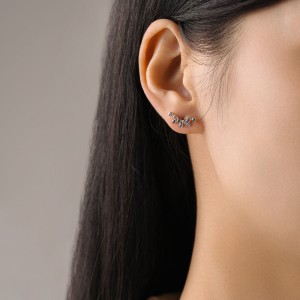 925 Sterling Silver Rainbow Zircon Bubble Stud Earring 40200666