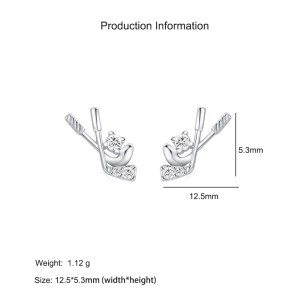 925 Sterling Silver Hockey Stick CZ Stud Earring 40200669 925 Sterling Silver Hockey Stick CZ Stud Earring 40200669