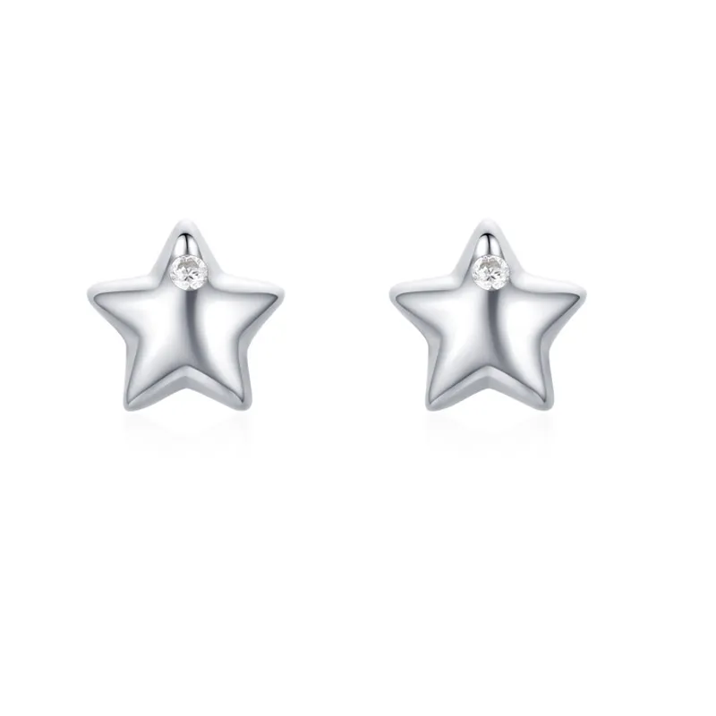925 Sterling Silver Mini Star CZ Stud Earring 40200670
