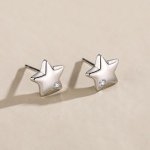 925 Sterling Silver Mini Star CZ Stud Earring 40200670