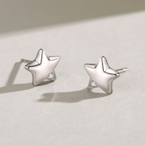 925 Sterling Silver Mini Star CZ Stud Earring 40200670