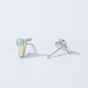 925 Sterling Silver Enamel Lemon Soda Stud Earring 40200672 925 Sterling Silver Enamel Lemon Soda Stud Earring 40200672