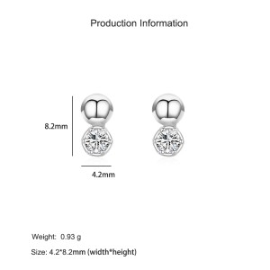 925 Sterling Silver Bubble CZ Stud Earring 40200674