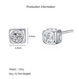 925 Sterling Silver Square CZ Stud Earring 40200675 925 Sterling Silver Square CZ Stud Earring 40200675
