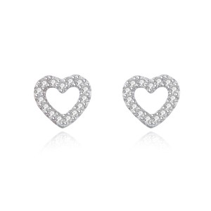 925 Sterling Silver Sweety Heart CZ Stud Earring 40200680