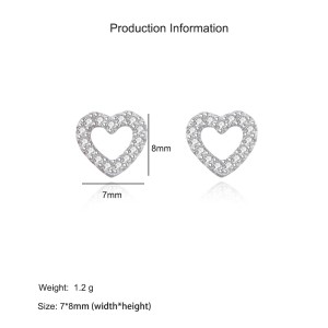 925 Sterling Silver Sweety Heart CZ Stud Earring 40200680