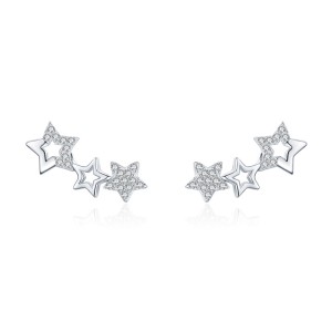 925 Sterling Silver Star CZ Stud Earring 40200682