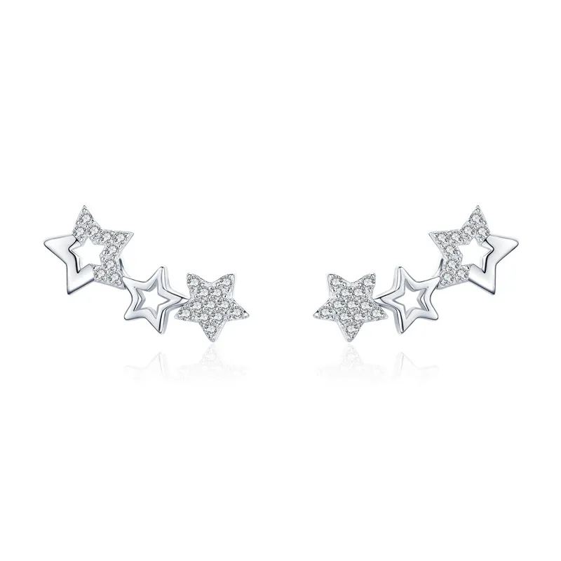 925 Sterling Silver Star CZ Stud Earring 40200682