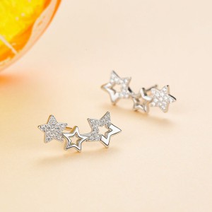 925 Sterling Silver Star CZ Stud Earring 40200682