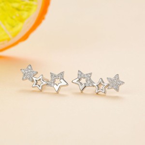 925 Sterling Silver Star CZ Stud Earring 40200682