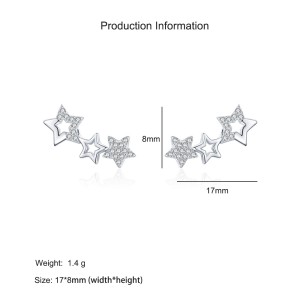 925 Sterling Silver Star CZ Stud Earring 40200682