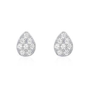 925 Sterling Silver Classic Teardrop CZ Stud Earring 40200683