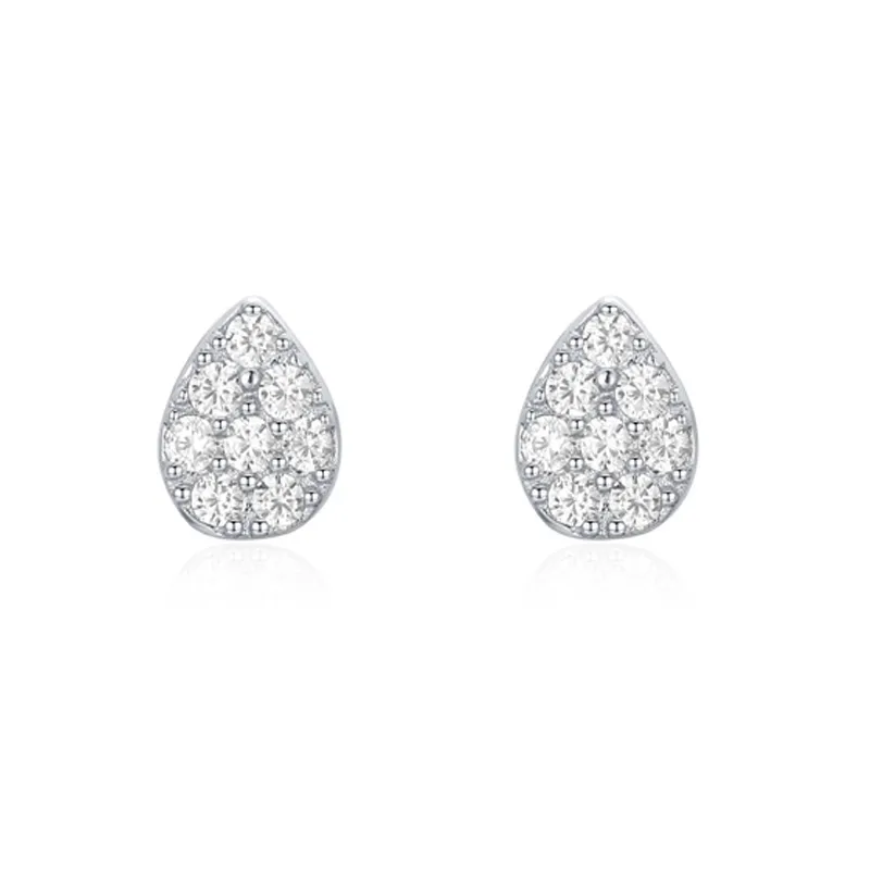 925 Sterling Silver Classic Teardrop CZ Stud Earring 40200683