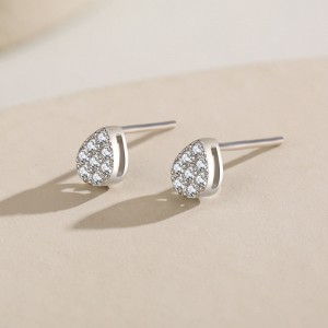 925 Sterling Silver Classic Teardrop CZ Stud Earring 40200683