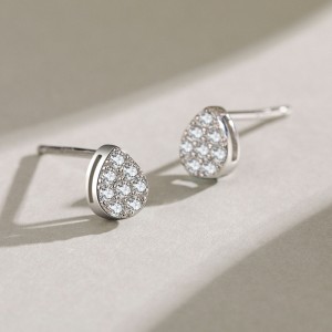 925 Sterling Silver Classic Teardrop CZ Stud Earring 40200683