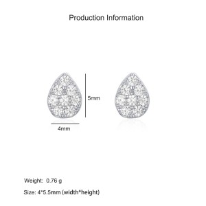 925 Sterling Silver Classic Teardrop CZ Stud Earring 40200683
