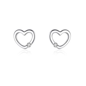 Wholesale 925 Sterling Silver Minimalist Heart CZ Stud Earring 40200685