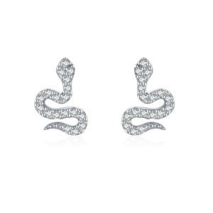 925 Sterling Silver Zircon Snake Stud Earring 40200687