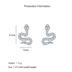 925 Sterling Silver Zircon Snake Stud Earring 40200687