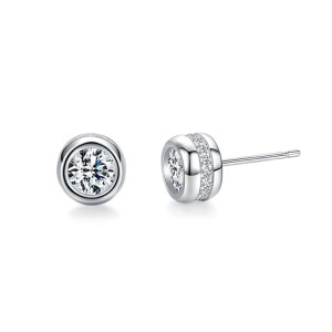 925 Sterling Silver Bubble CZ Stud Earring 40200689