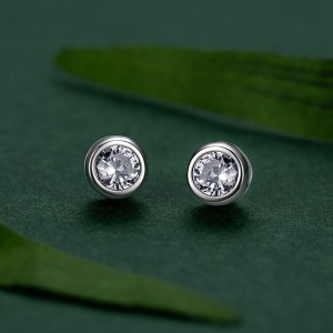 925 Sterling Silver Bubble CZ Stud Earring 40200689