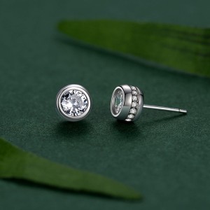 925 Sterling Silver Bubble CZ Stud Earring 40200689