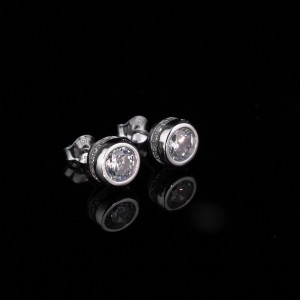 925 Sterling Silver Bubble CZ Stud Earring 40200689