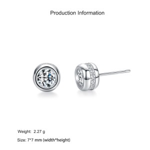 925 Sterling Silver Bubble CZ Stud Earring 40200689