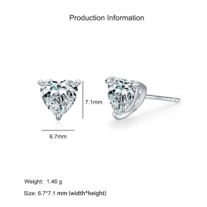25 Sterling Silver Romantic Heart CZ Stud Earring 40200692