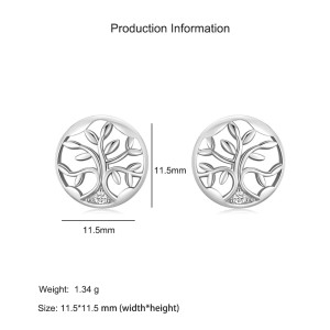 925 Sterling Silver Tree of Life Stud Earring 40200697