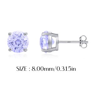 925 Sterling Silver Lavender Fireworks Cut Stud Earrings 40200746
