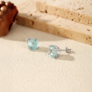 925 Sterling Silver Aquamarine Blue Fireworks Cut Stud Earrings 40200747 925 Sterling Silver Aquamarine Blue Fireworks Cut Stud Earrings 40200747